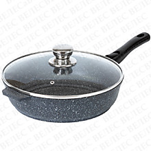 Сковорода 30 см с 7-слойным антипригарным ЭКО покрытием, серия БАЙКАЛ, съемная ручка, с крышкой