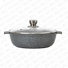 Жаровня-кастрюля 3л. (26 см) гранитное антипригарное покрытие, серия БАЙКАЛ, с крышкой.